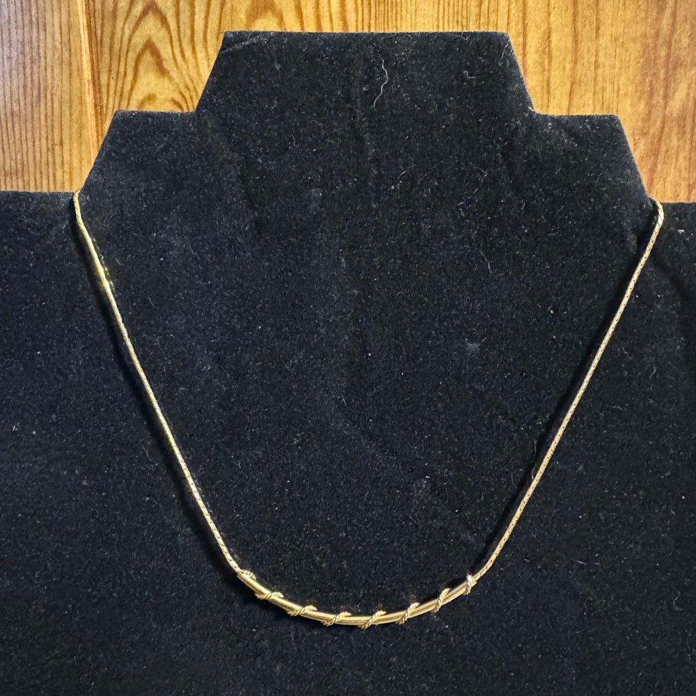 Monet Patent Gold Tone Twist Necklace
